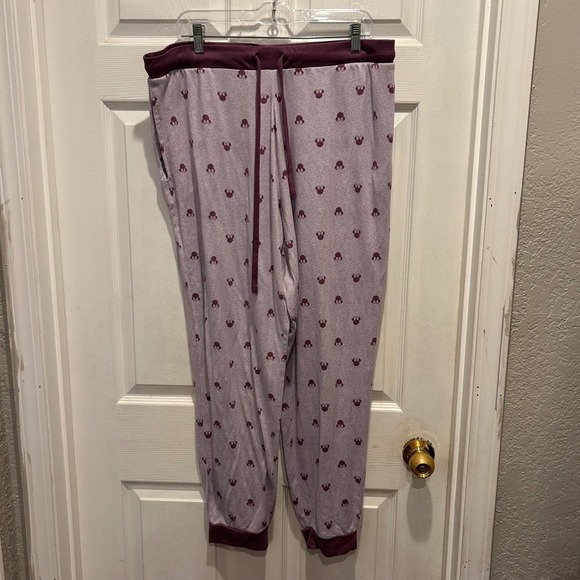 Disney Minnie Mouse Pajama Set Womens XL Purple Long Sleeve Joggers Loungewear - Picture 7 of 9